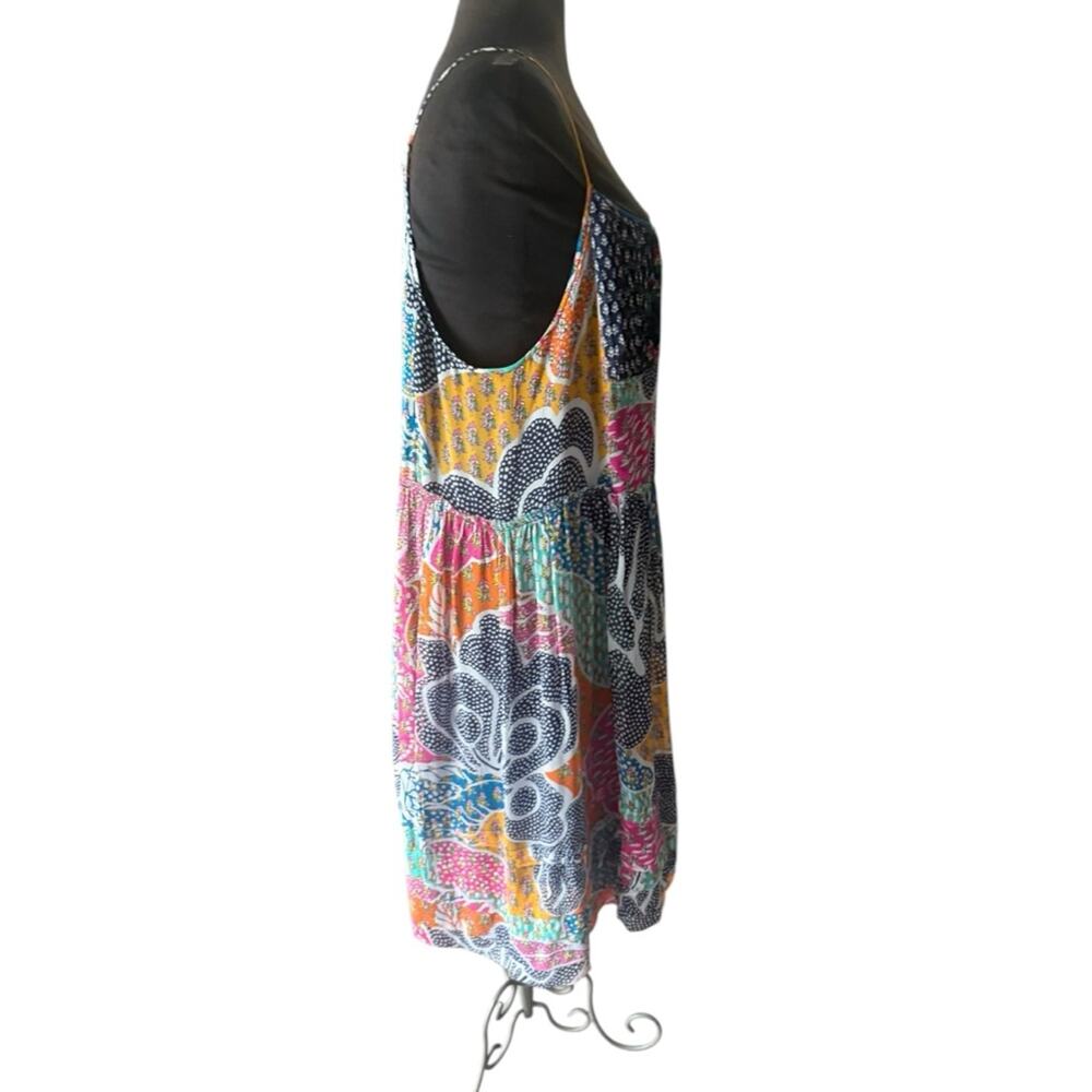 Diane von Furstenberg Franny Silk Dress Flower Power Dream Multi Patchwork Sz L - Picture 4 of 7